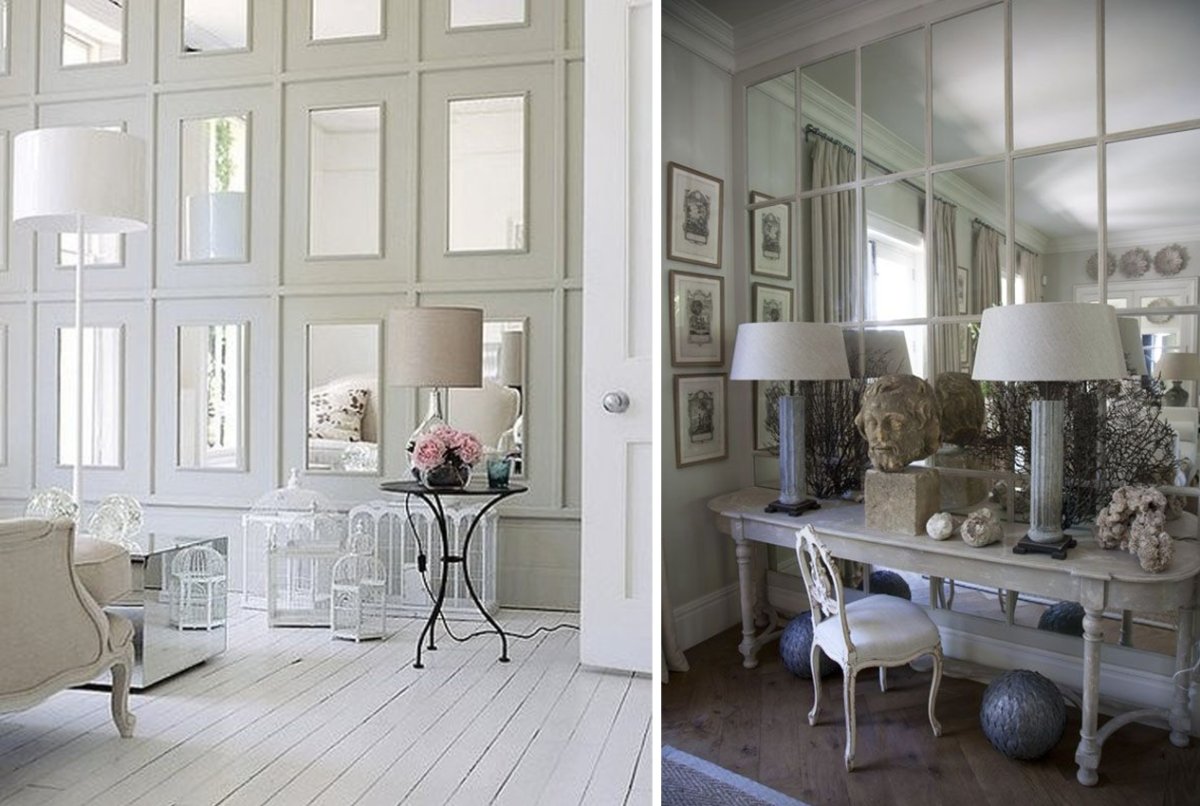 Зеркальная стена в интерьере