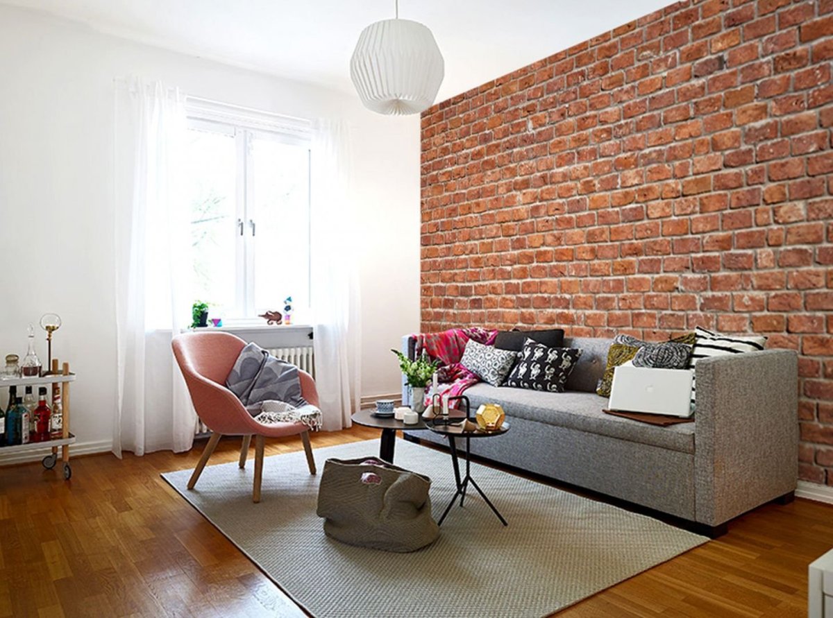 Белый кирпич в интерьере