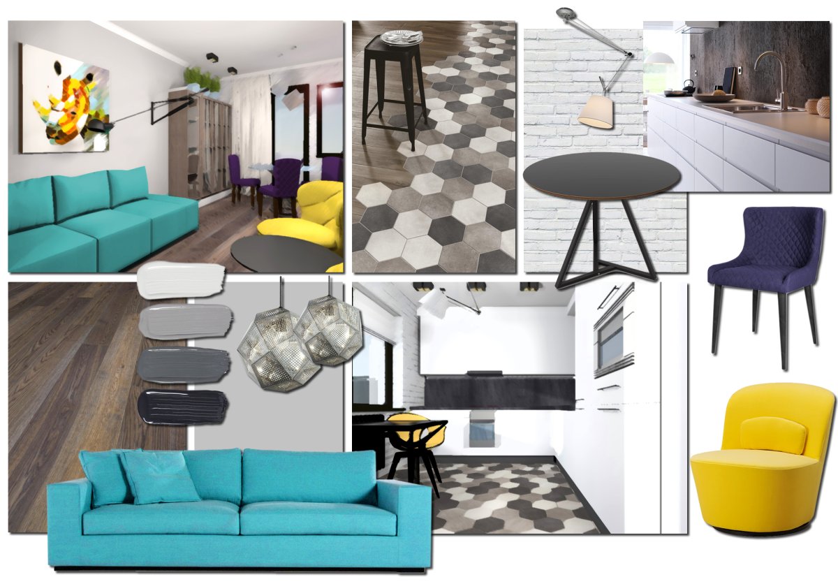 Коллаж интерьера кухни