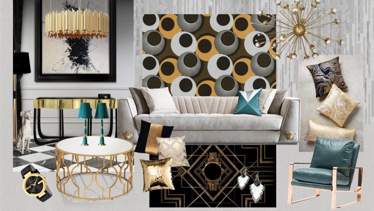 Мудборд интерьера ар деко