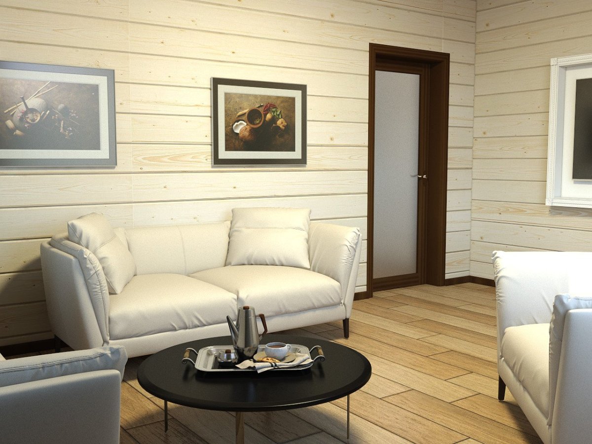 Имитация бруса внутри бани