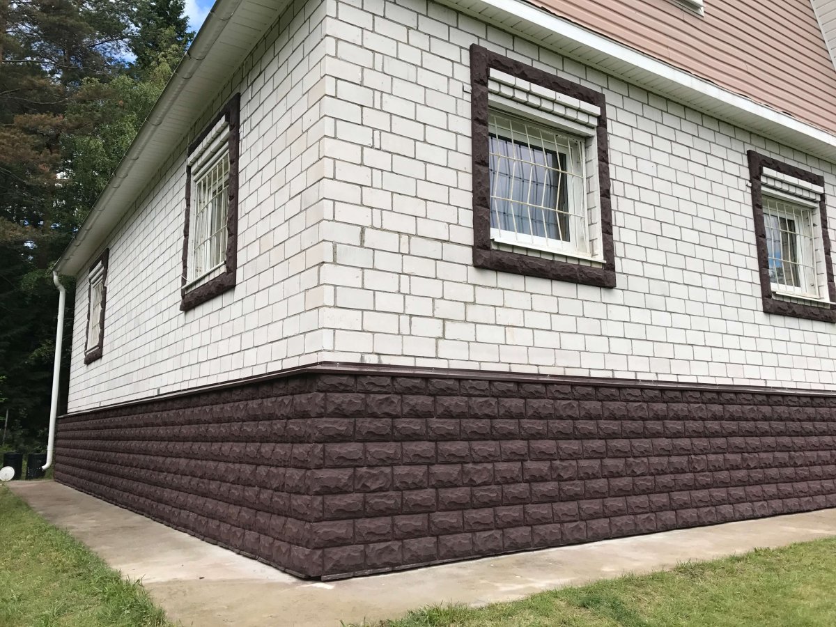 Отделка фасада цоколя