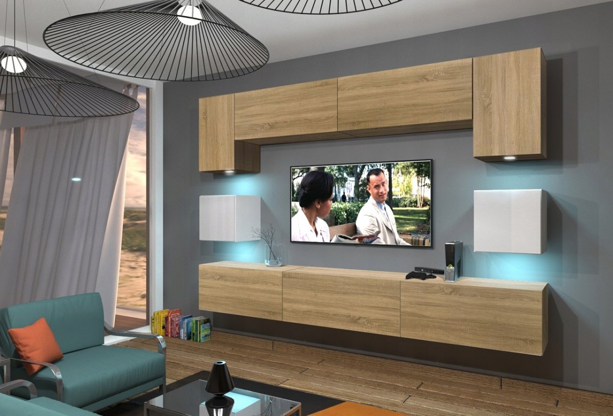 Подвесные стенки в гостиную