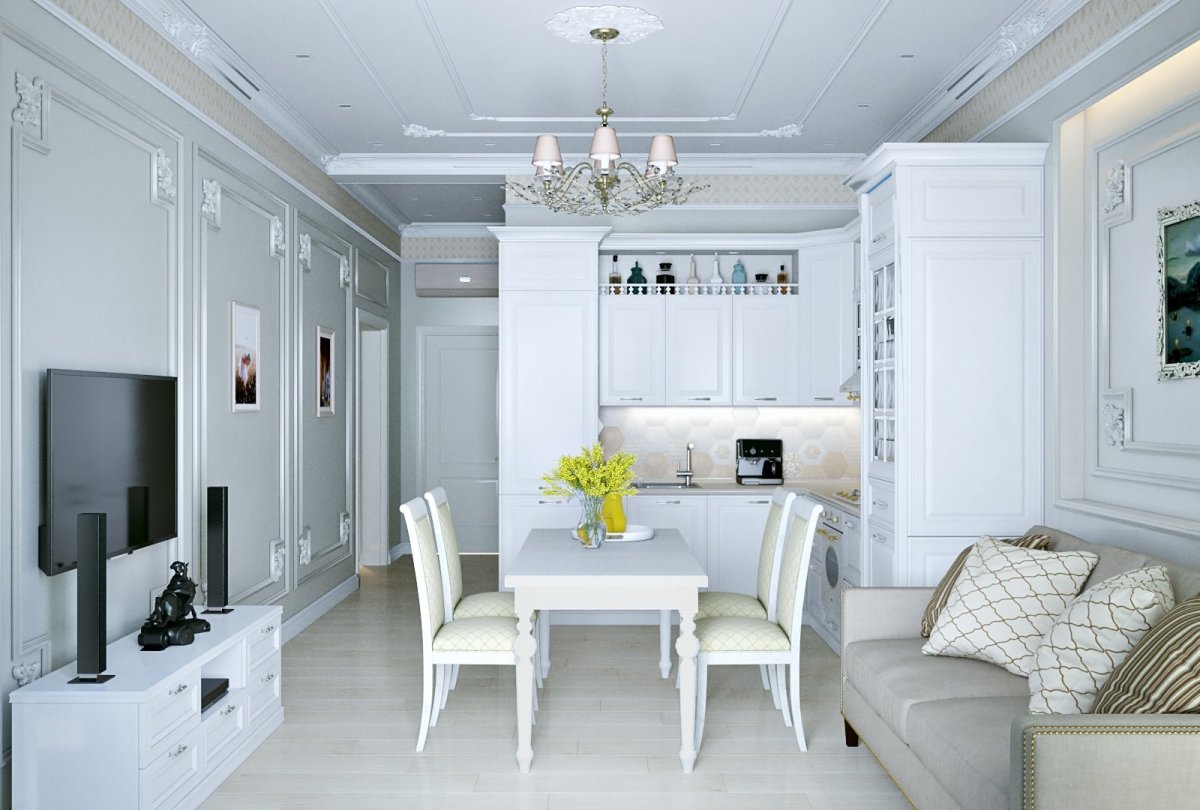 Гостиная Неоклассика 35м2