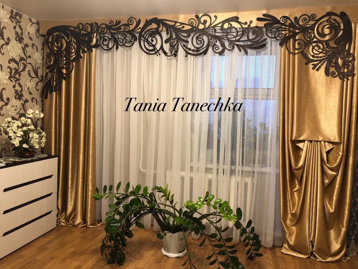 Ажурные ламбрекены розовые