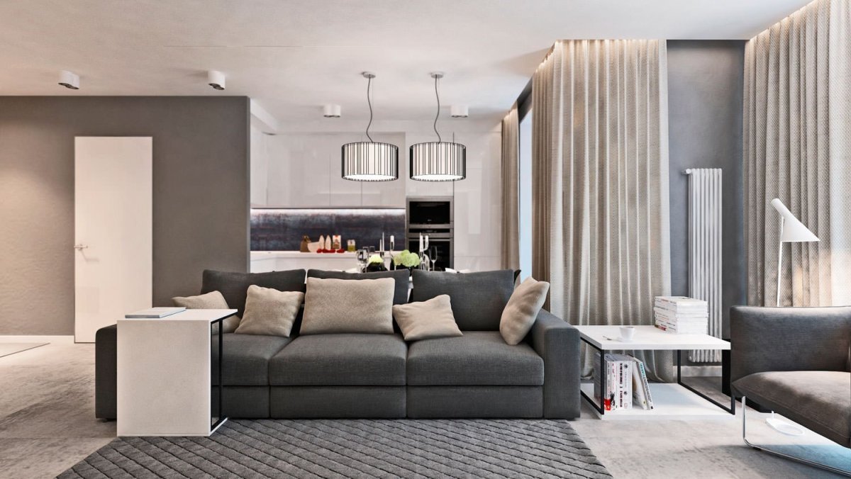 Серо бежевый интерьер