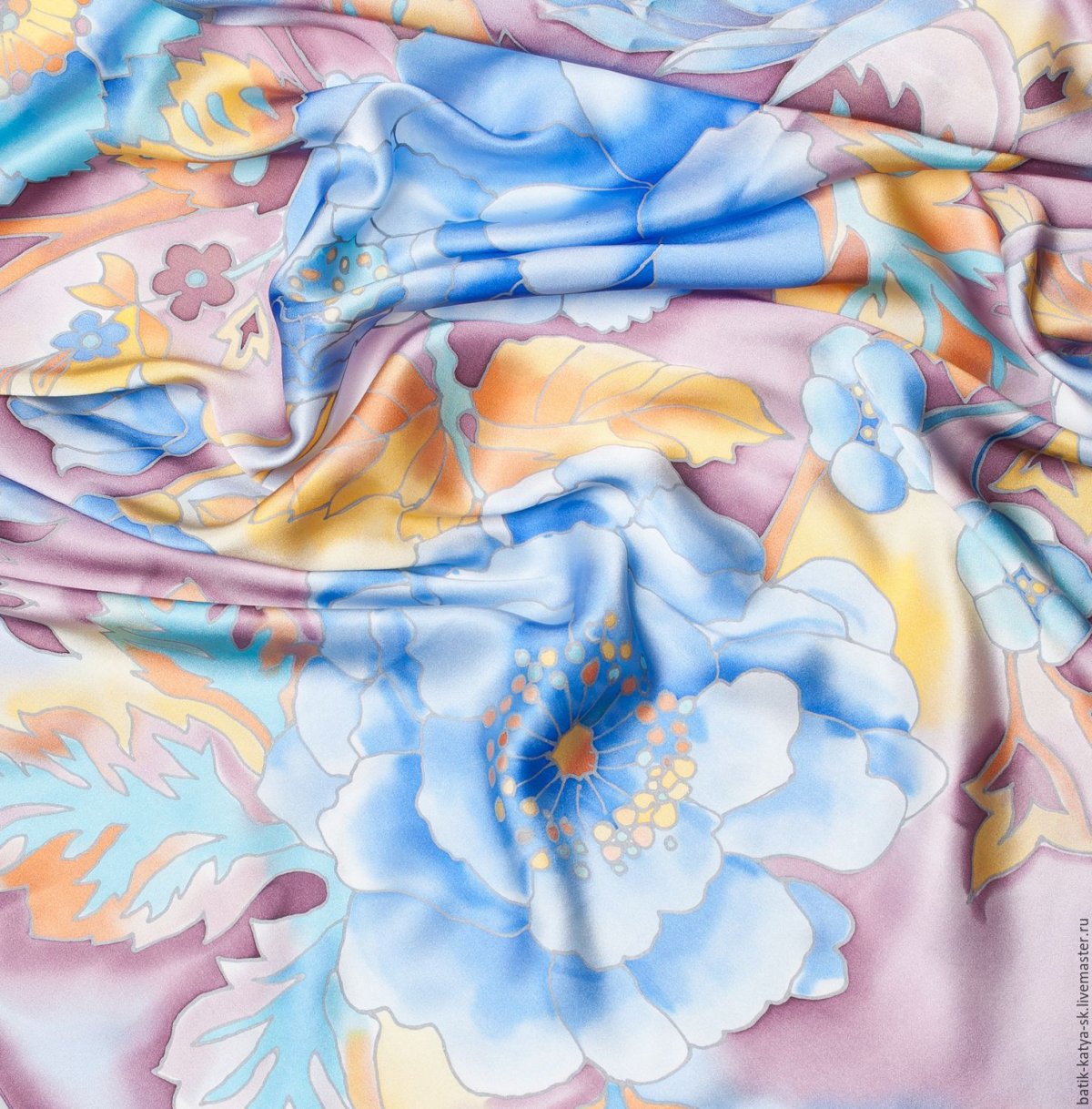 Батик платок пейзаж