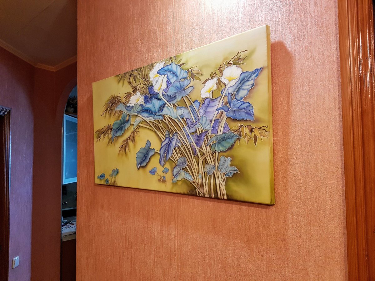 Декоративное панно батик в интерьере