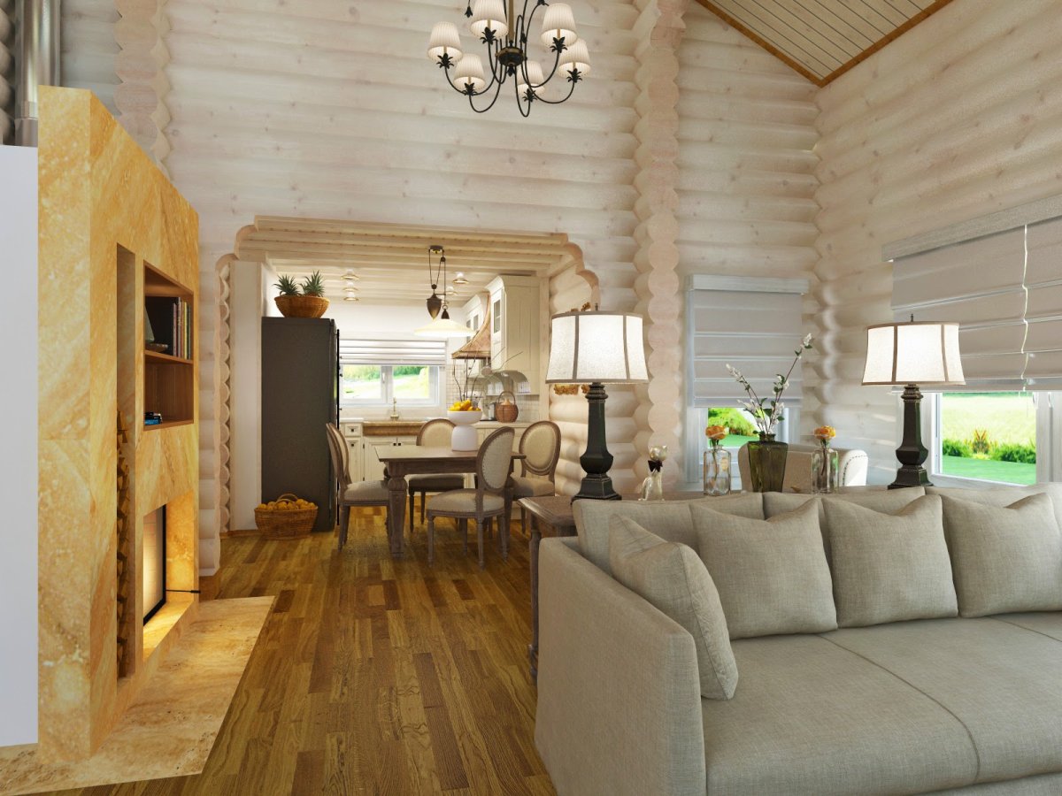 Интерьер в деревянном доме