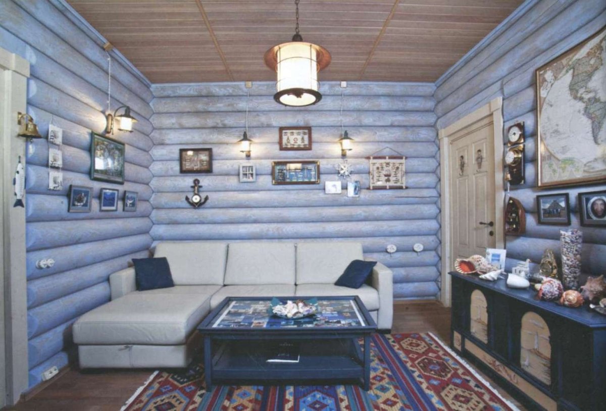 Бревенчатые стены в интерьере