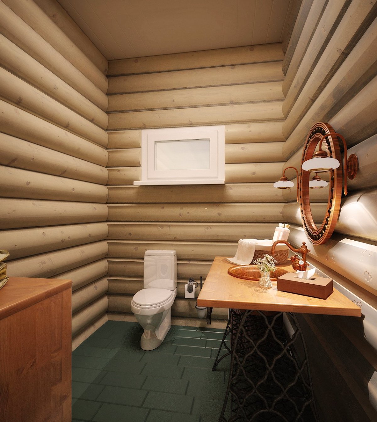 Имитация бруса лиственница в интерьере