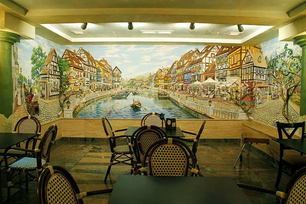 Роспись в интерьере кафе