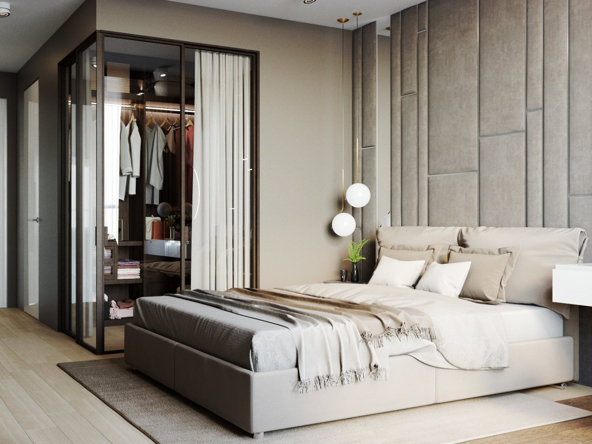 Гардеробная с жалюзийными дверями