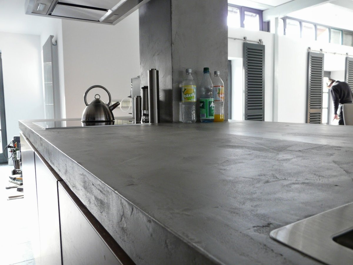 Полированный бетонный пол в интерьере