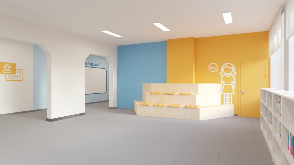 Интерьер рекреации школы
