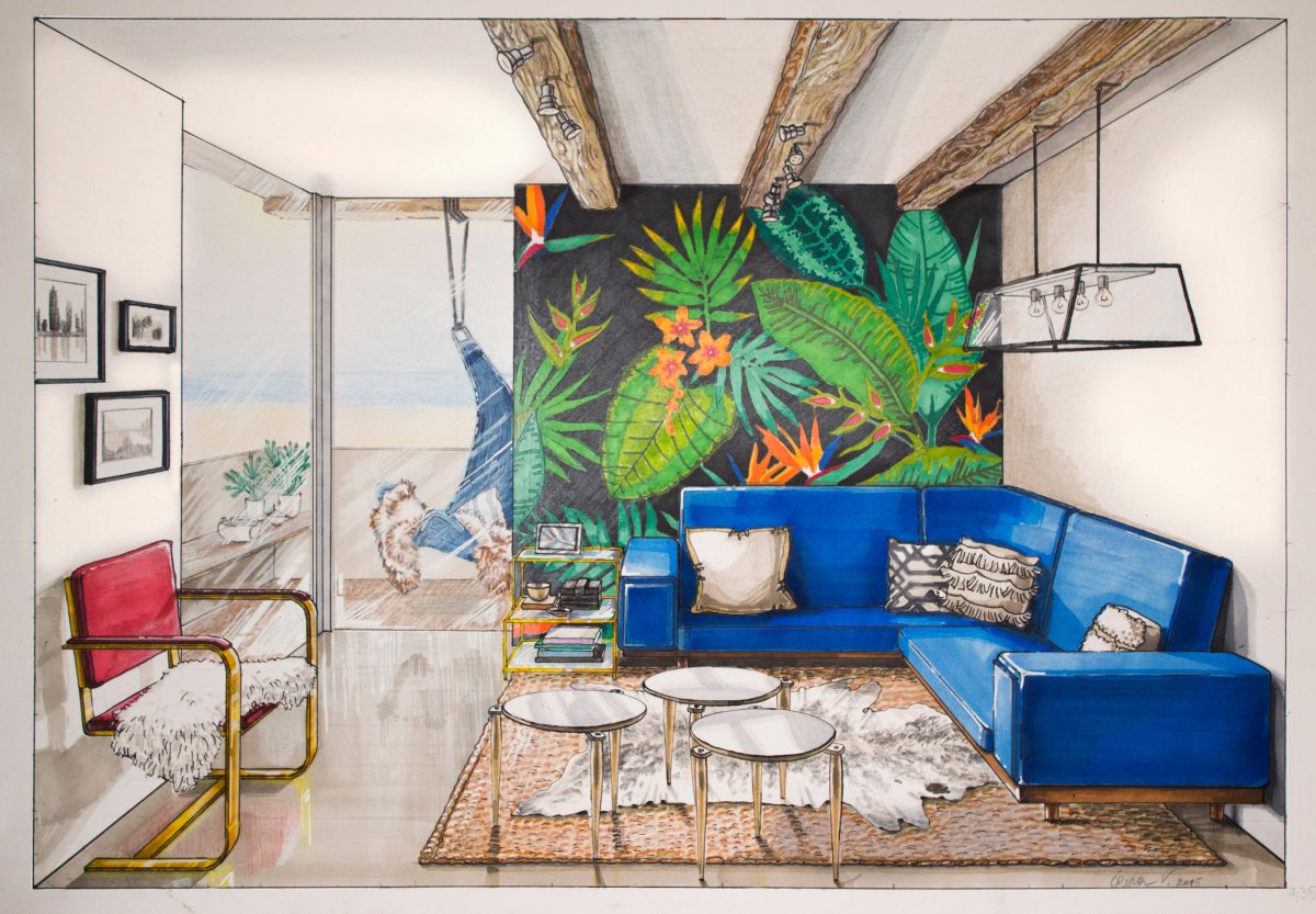 Интерьерный скетчинг маркерами - Сергей Тихомиров