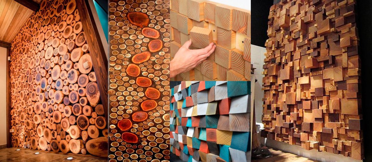 Отделка бани спилами дерева