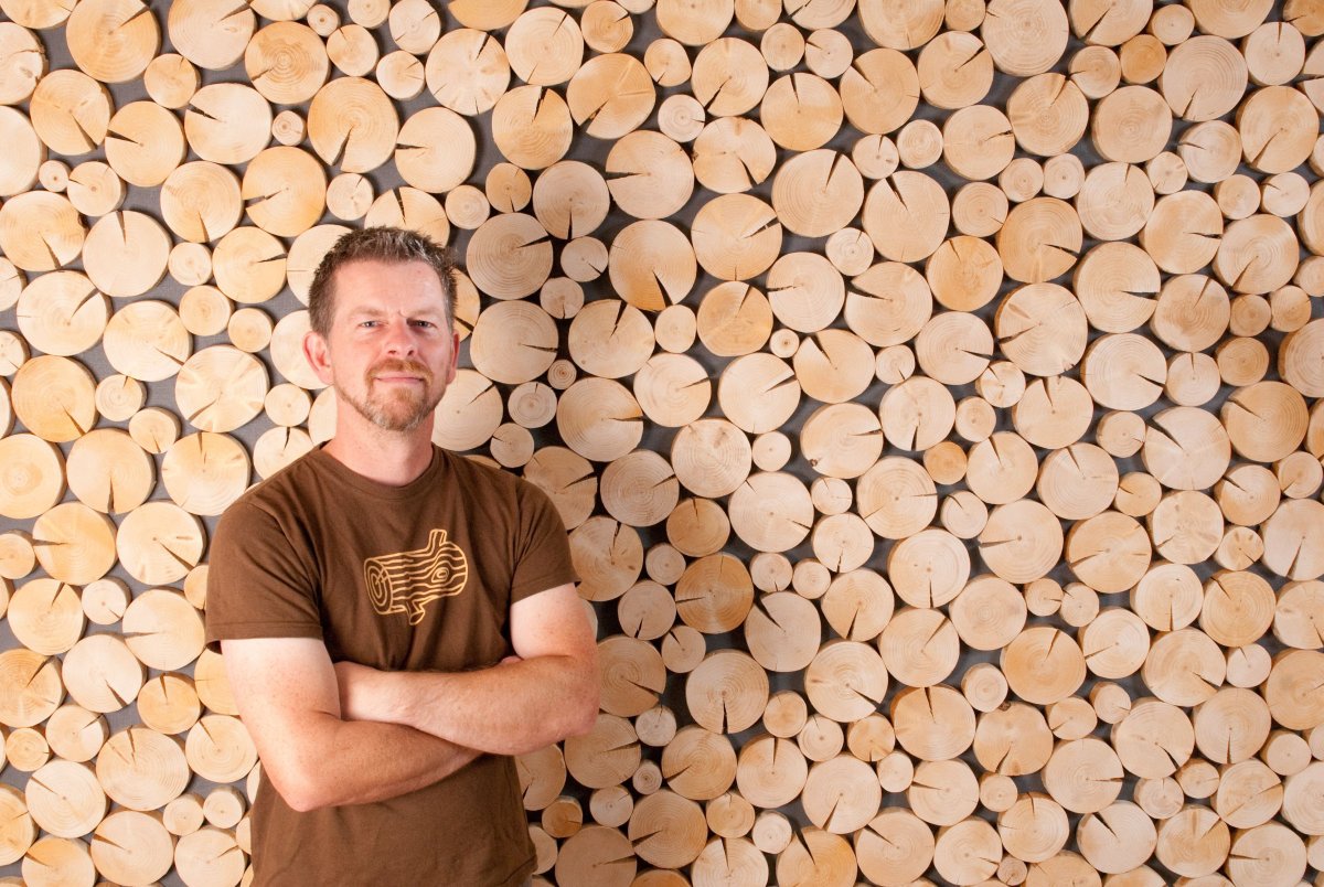 Отделка спилами дерева