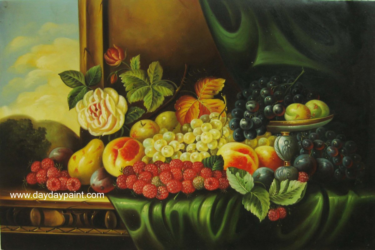 Картина маслом натюрморт с фруктами Дэвида Брауна