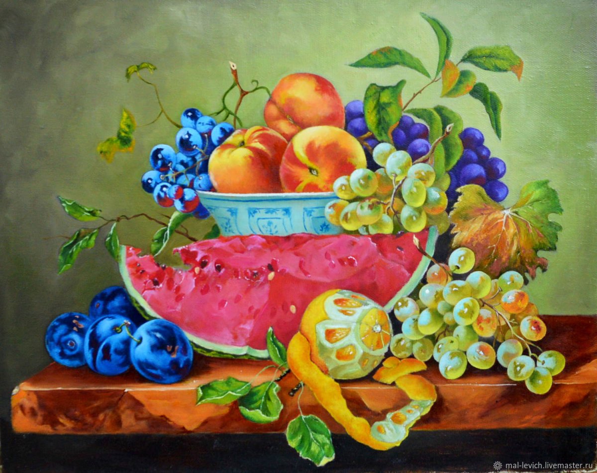 Oil Painting Kitchen Mix Fruits