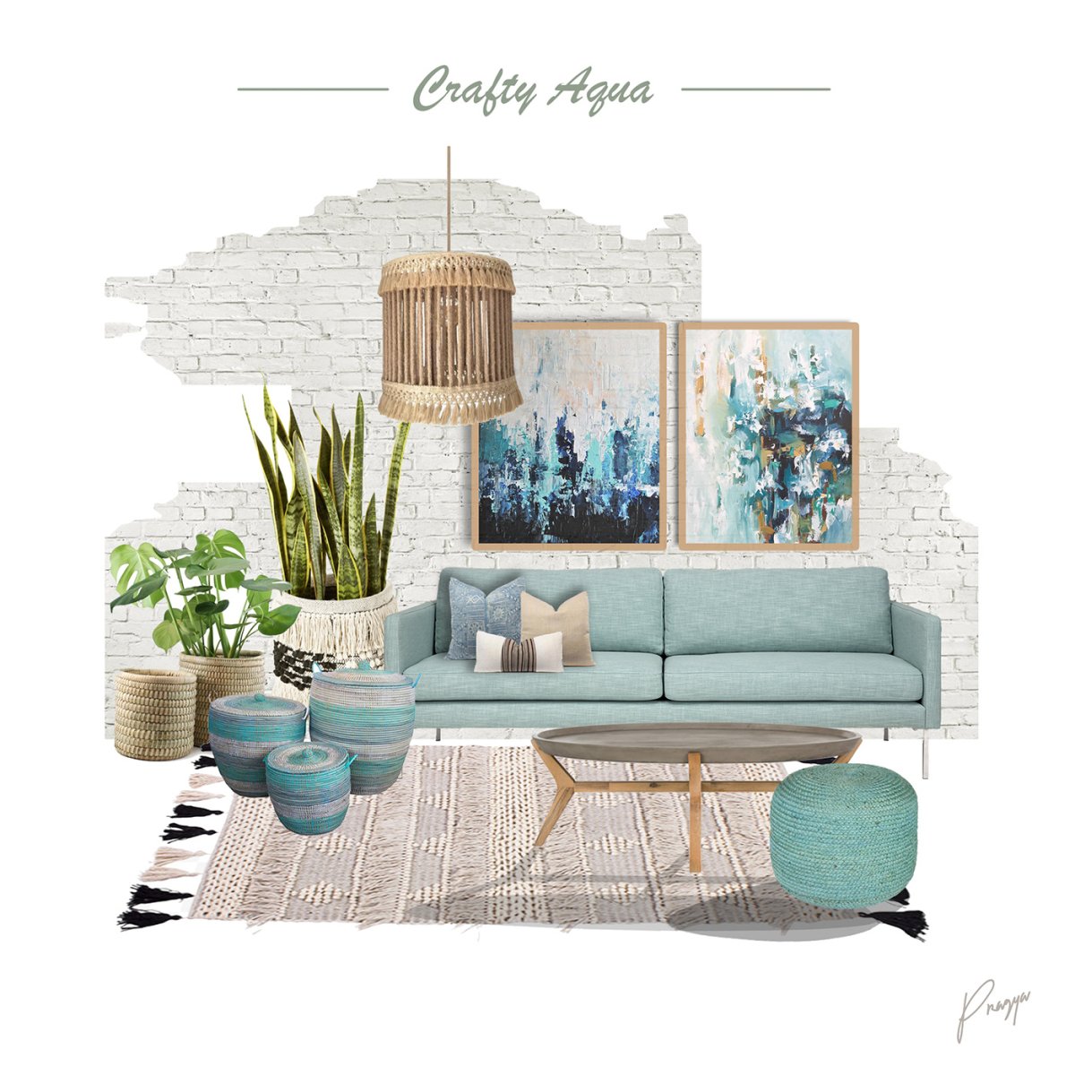 Красивый хаос коллаж интерьера