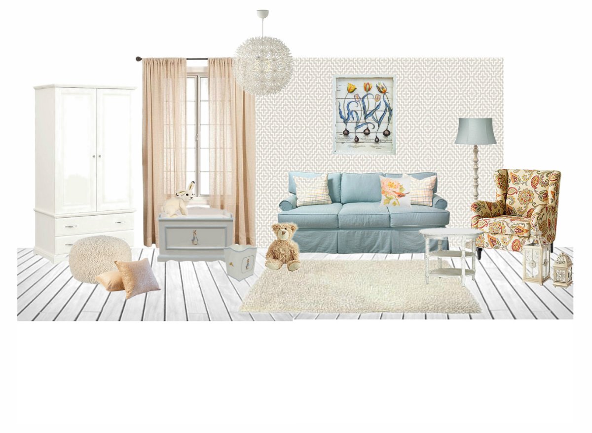 Упрощенный коллаж в интерьере