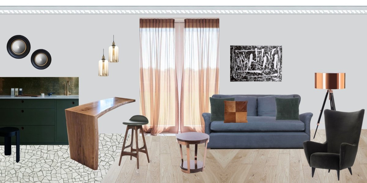 Коллаж цвета в интерьере