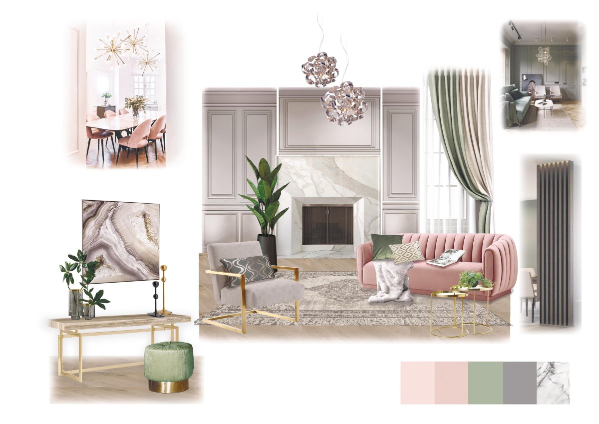 Мудборд лофт интерьера