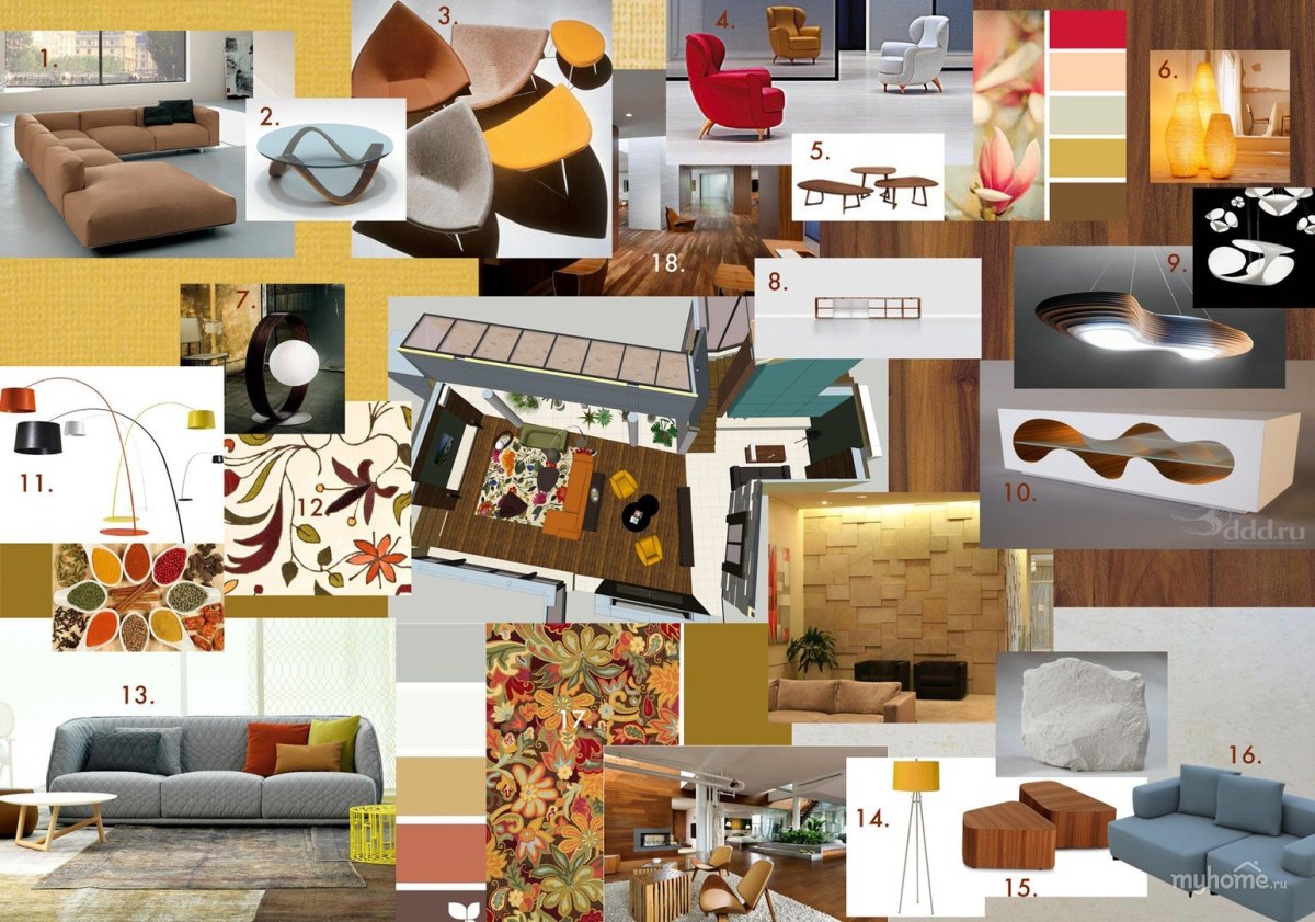 Мебель для коллажа интерьера