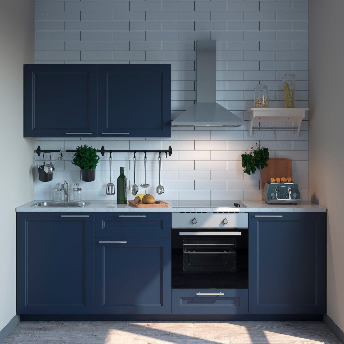 Икеа Будбин синяя кухня синяя