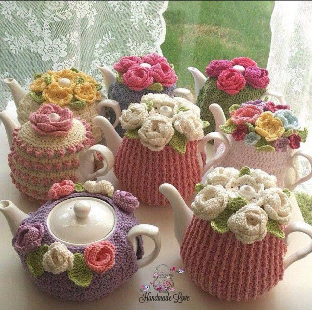 Вязаные салфетки для сервировки