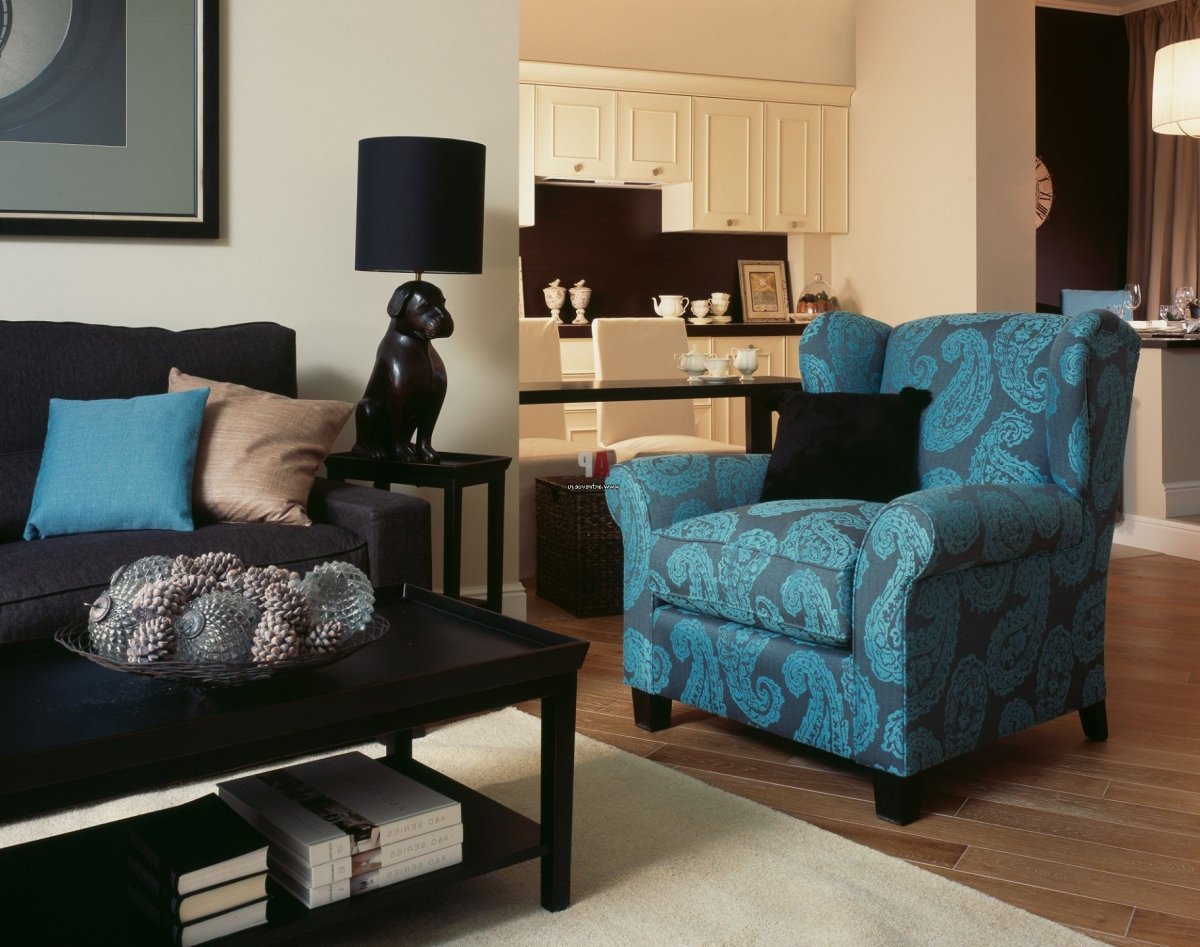 Сине коричневый диван