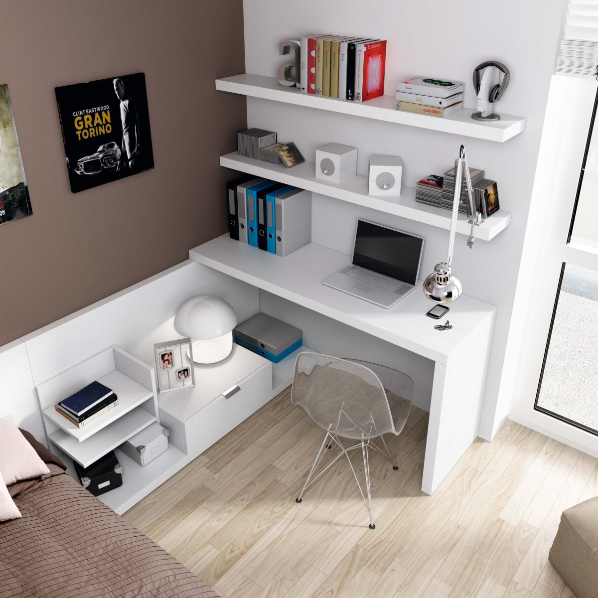 Рабочий уголок в спальне