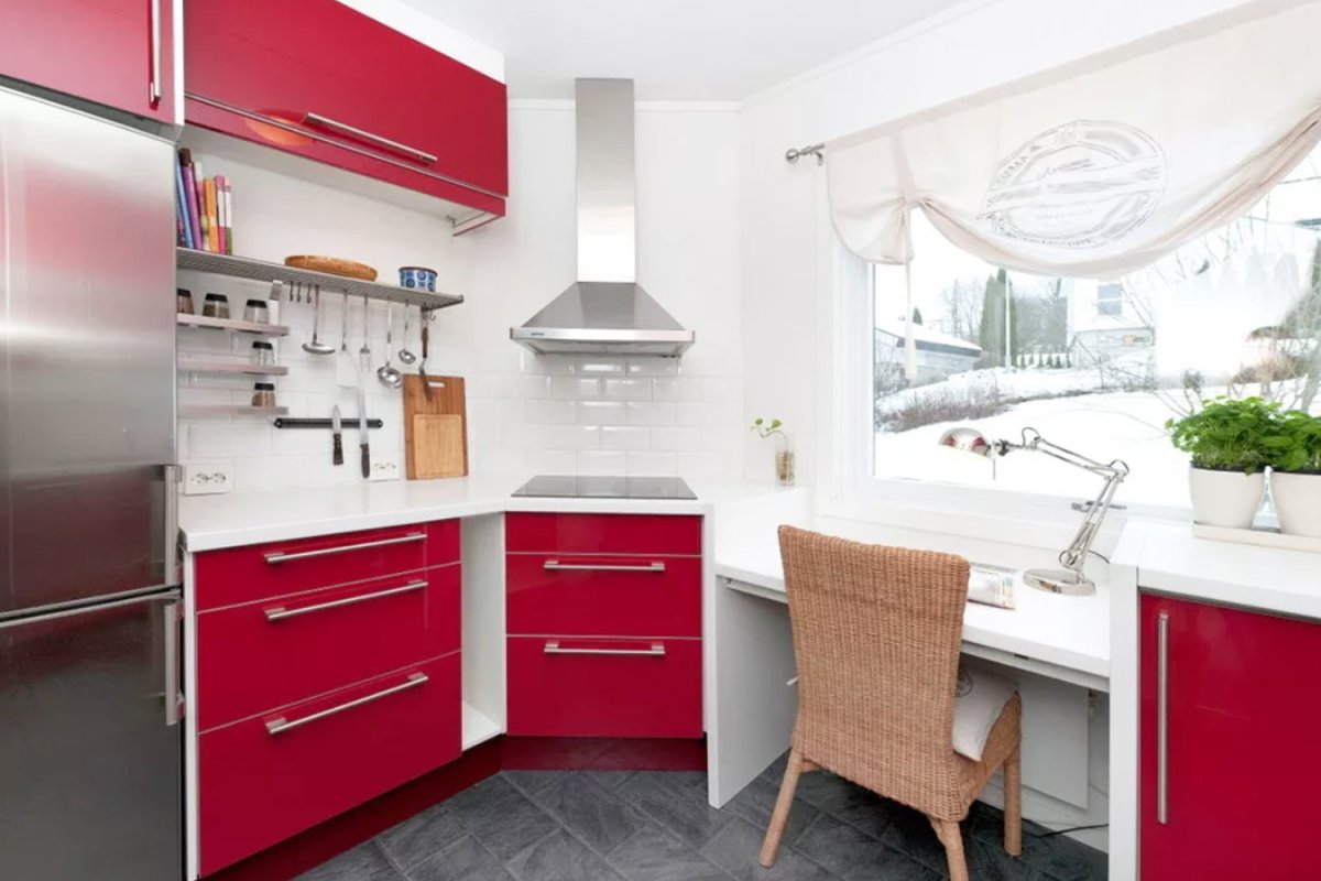 Угловая кухня с наружным углом