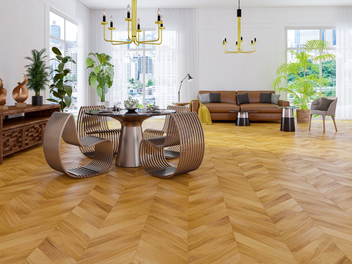 Фигурный паркет волной