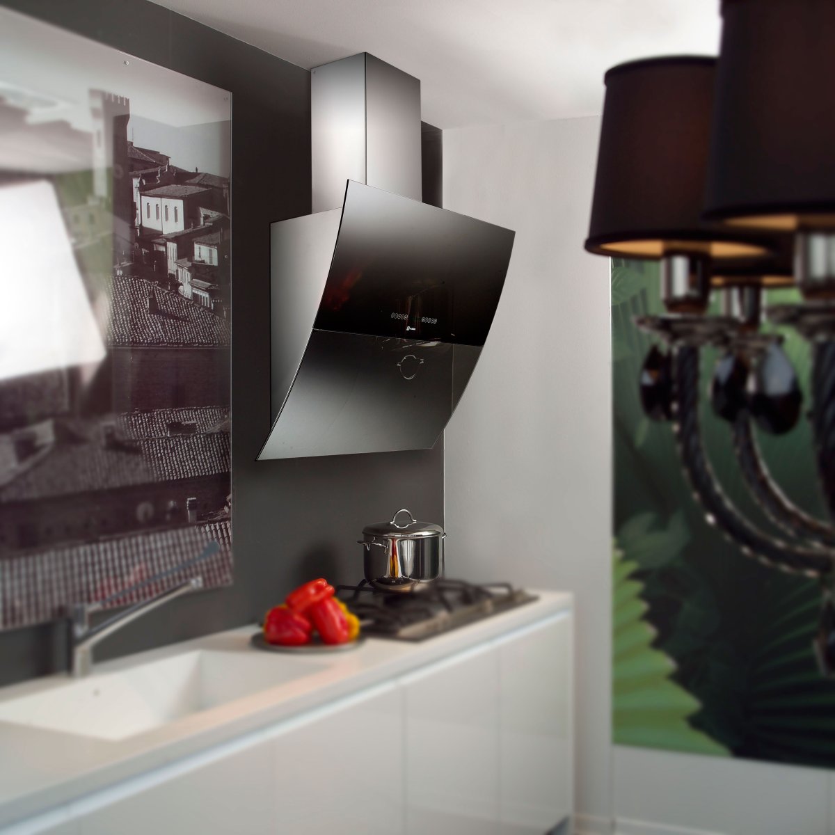 Наклонная вытяжка Bosch в интерьере