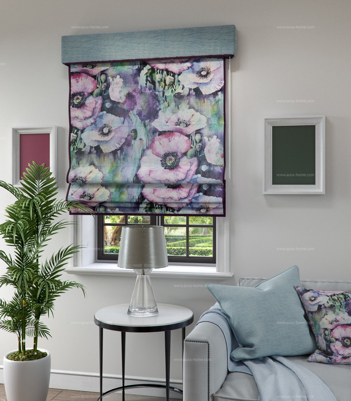 Рулонные жалюзи в цветочек