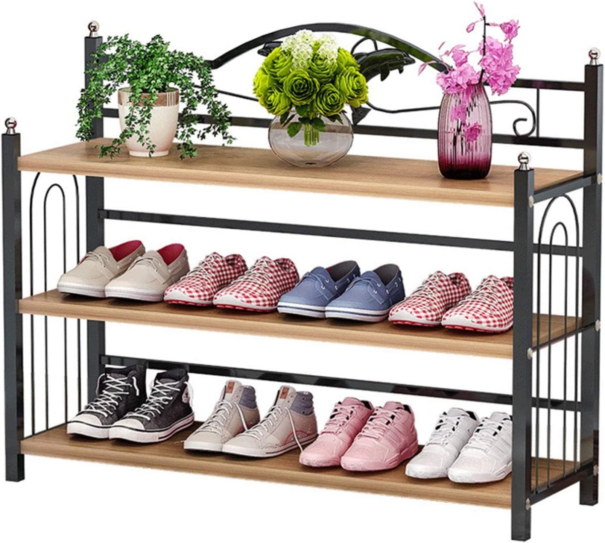 Стойки стеллажи для обуви металл дерево