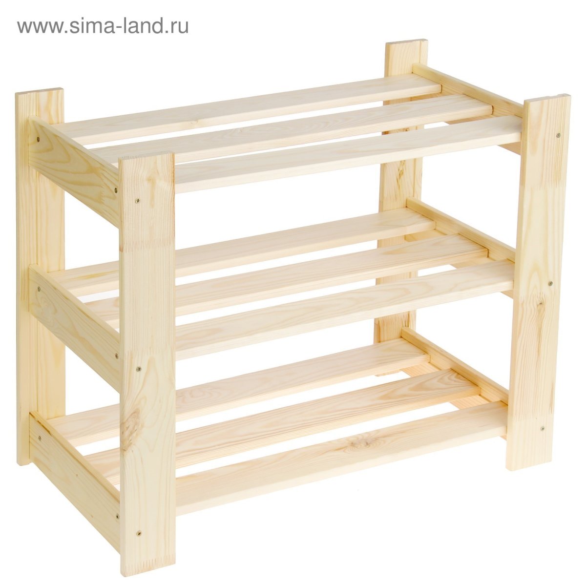 Стеллаж для обуви деревянный, 64×32×52см, 3 полки