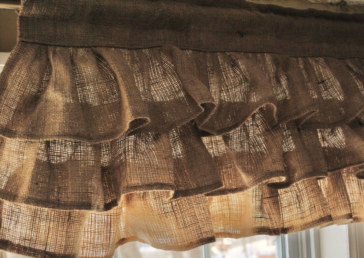 Шторы в баню из Мешковины