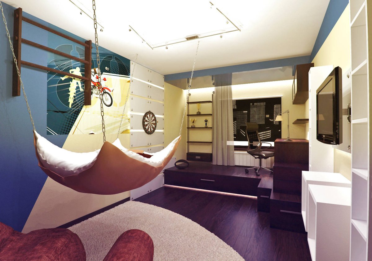 Кровать под подиумом в детской