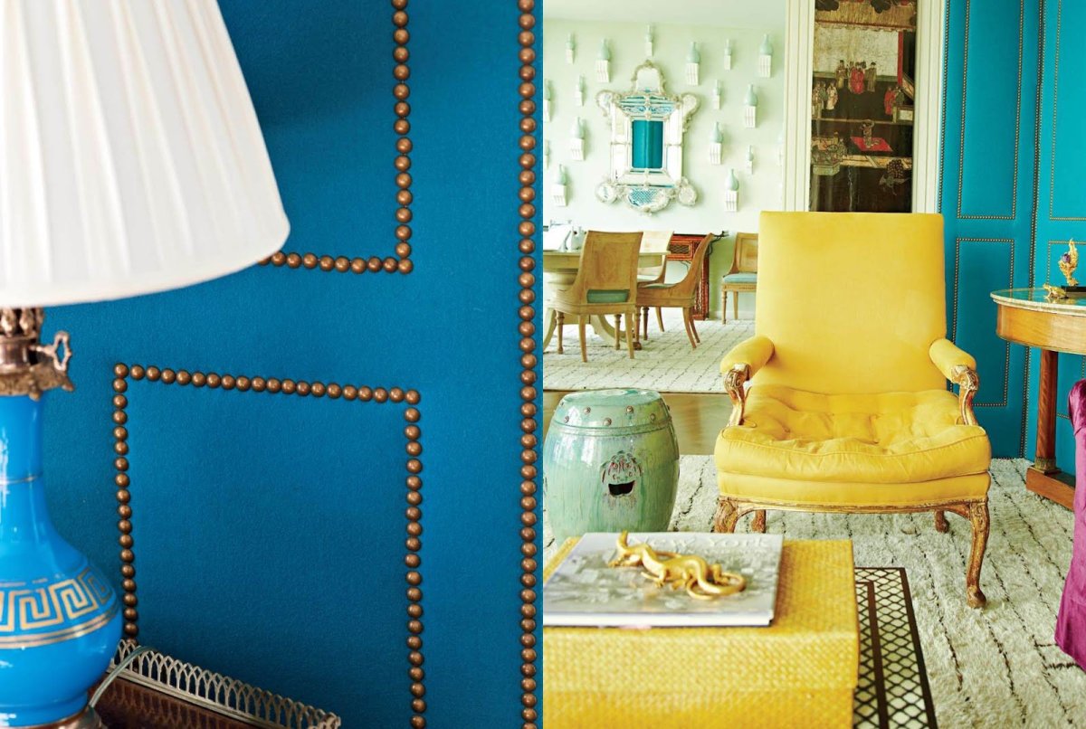Бирюзовый и горчичный в интерьере