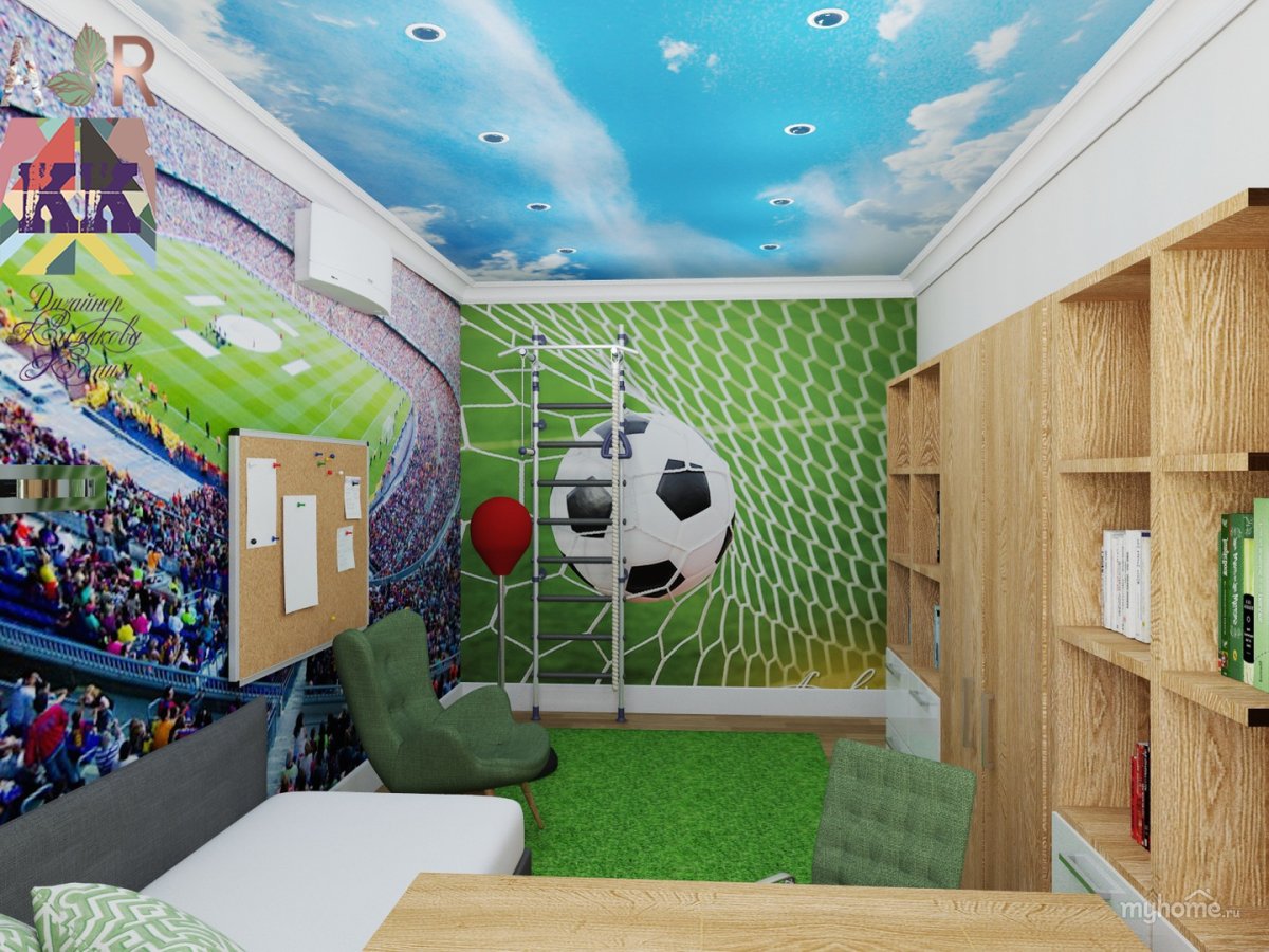 Комната для мальчика футболиста 10 лет