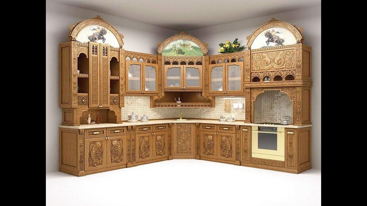 Деревянные резные кухни