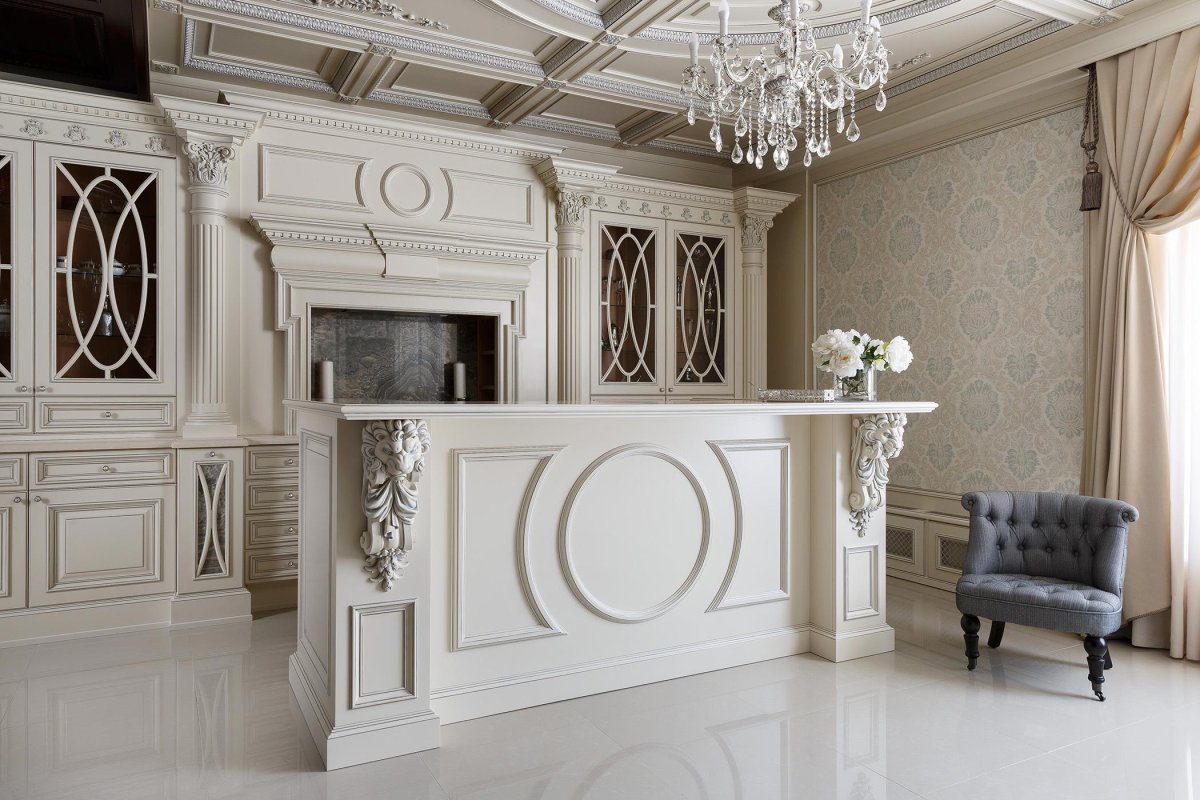 Кухни Неоклассика массив дуба фасад