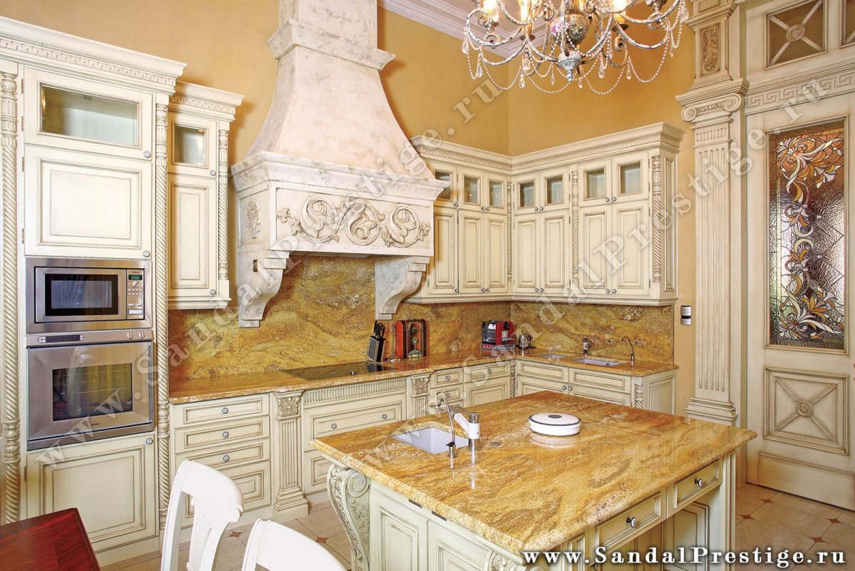 Кухня резная цвет Хавит бетон