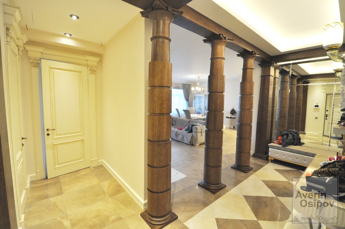 Декор колонны в интерьере