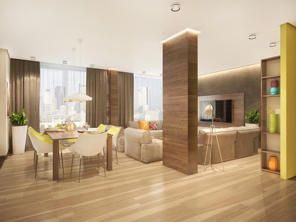 Декор колонны в офисе