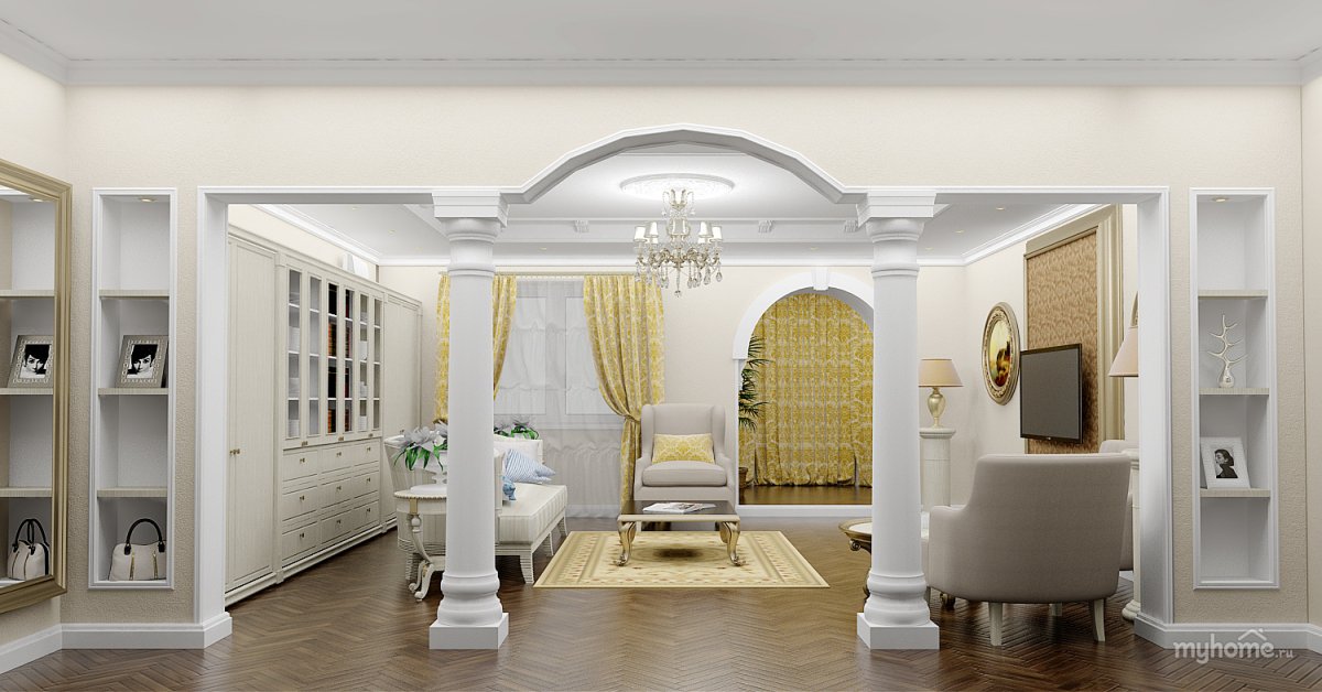 Колонны в современном интерьере