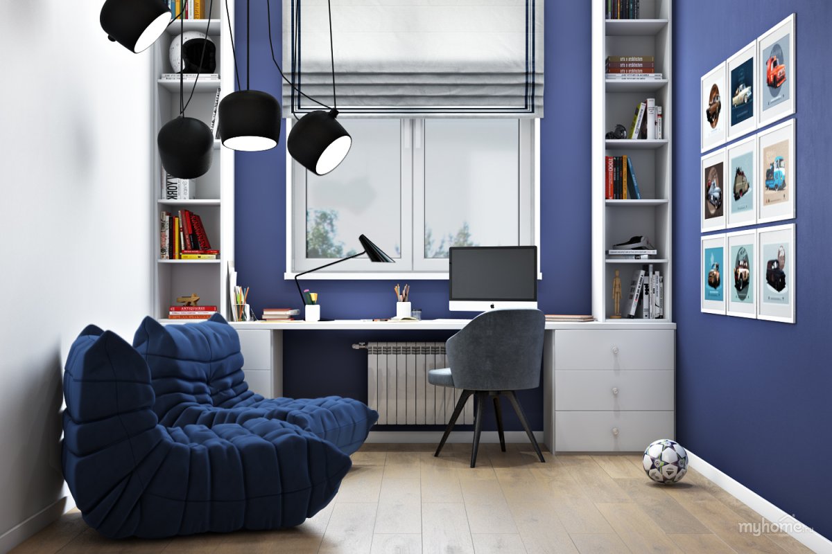 Геймерская комната с подсветкой с кроватью